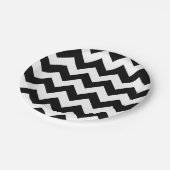 Assiettes En Carton Plaque en papier Chevron noir et blanc (Angle)