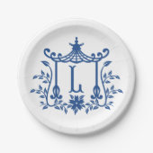 Assiettes En Carton Plaque en papier Chic Pagode Monogramme L (Devant)
