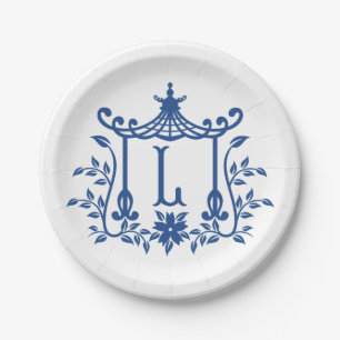 Assiettes En Carton Plaque en papier Chic Pagode Monogramme L