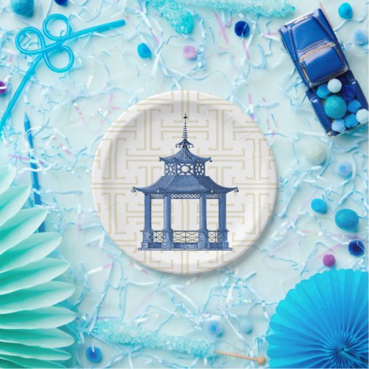 Assiettes En Carton Plaque en papier Chinoiserie (Fête)