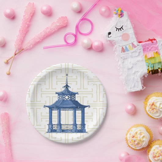 Assiettes En Carton Plaque en papier Chinoiserie (Fête)