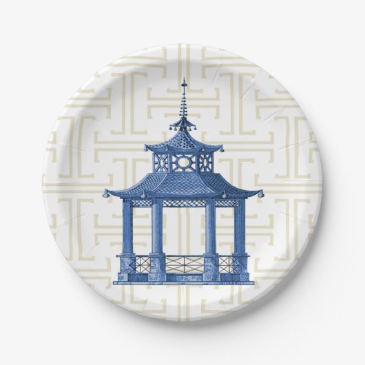 Assiettes En Carton Plaque en papier Chinoiserie (Devant)