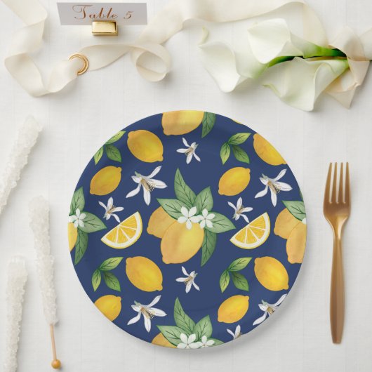 Assiettes En Carton Plaque en papier citron Amalfi (Mariage)