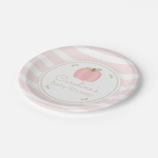 Assiettes En Carton Plaque en papier Citrouille rose (Angle)