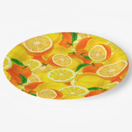 Assiettes En Carton Plaque en papier Citrus (Angle)