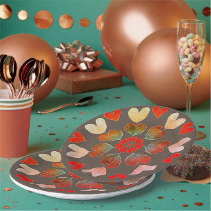 Assiettes En Carton Plaque en papier Coeur antique