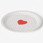 Assiettes En Carton Plaque en papier - Coeurs (Angle)