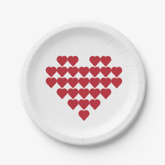 Assiettes En Carton Plaque en papier Coeurs mignons Romantiques Annive