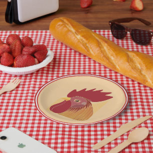 Assiettes En Carton Plaque en papier coq