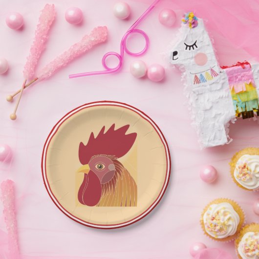 Assiettes En Carton Plaque en papier coq (Fête)