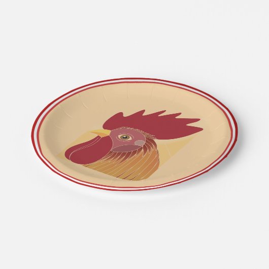 Assiettes En Carton Plaque en papier coq (Angle)
