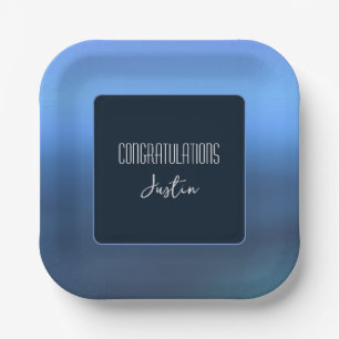 Assiettes En Carton Plaque en papier couleur Denim Blues