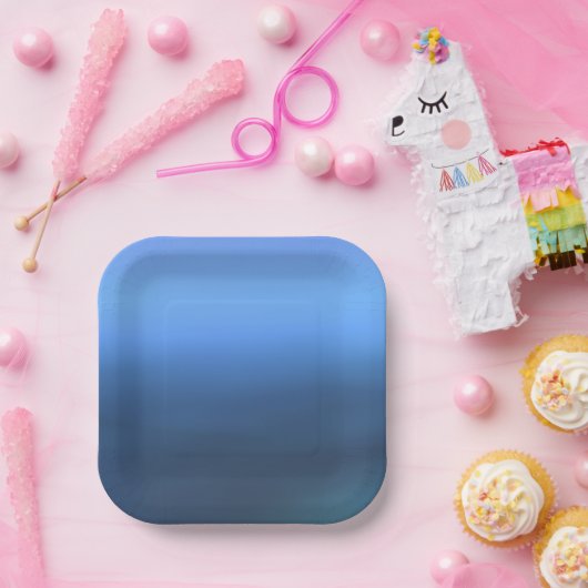 Assiettes En Carton Plaque en papier couleur Denim Blues (Fête)