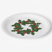 Assiettes En Carton Plaque en papier - couronne de Feuilles et de baie (Angle)