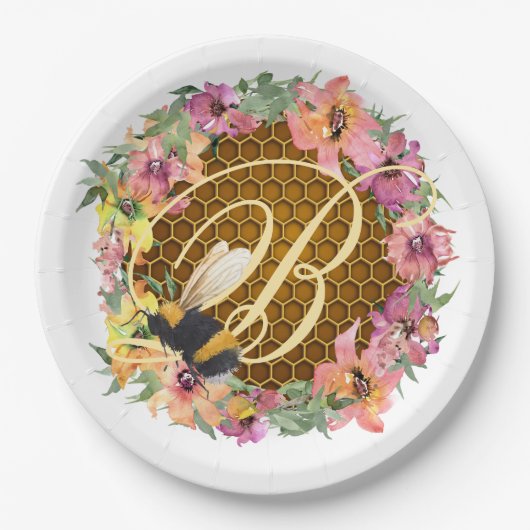 Assiettes En Carton Plaque en papier d'abeille (Devant)