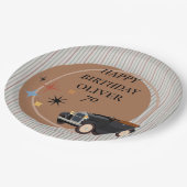 Assiettes En Carton Plaque en papier d'anniversaire de voiture rétro p (Angle)