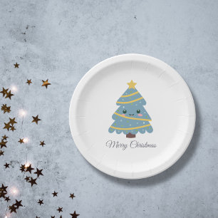 Assiettes En Carton Plaque en papier d'arbre de Noël mignonne