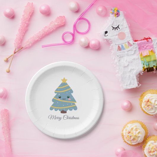 Assiettes En Carton Plaque en papier d'arbre de Noël mignonne (Fête)