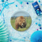 Assiettes En Carton Plaque en papier de 7 po avec ours grizzli (Fête)