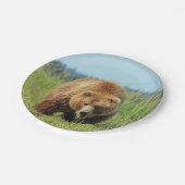 Assiettes En Carton Plaque en papier de 7 po avec ours grizzli (Angle)