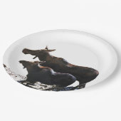 Assiettes En Carton  Plaque en papier de 9 po avec orignal (Angle)