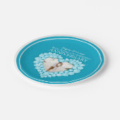 Assiettes En Carton Plaque en papier de coeur photo bleu topaz 4e anni (Angle)