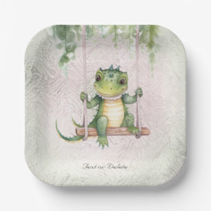 Assiettes En Carton Plaque en papier de crocodile pour bébé