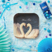 Assiettes En Carton Plaque en papier de cygnes blancs (Fête)