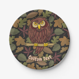 Assiettes En Carton Plaque en papier de dessin de hibou