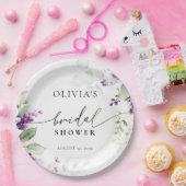 Assiettes En Carton Plaque en papier de Fête des mariées de lavande ve (Fête)