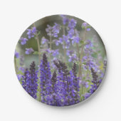 Assiettes En Carton Plaque en papier de fleurs violettes (Devant)