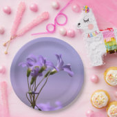 Assiettes En Carton Plaque en papier de fleurs violettes (Fête)