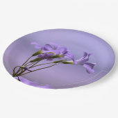 Assiettes En Carton Plaque en papier de fleurs violettes (Angle)
