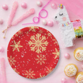 Assiettes En Carton Plaque en papier de flocon d'or (Fête)