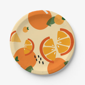 Assiettes En Carton Plaque en papier de fruits orange doux