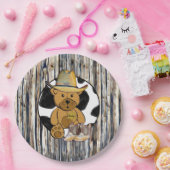 Assiettes En Carton Plaque en papier de gâteau Sheriff Teddy Bear (Fête)