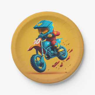 Assiettes En Carton Plaque en papier de la partie Motocross