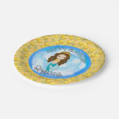 Assiettes En Carton Plaque en papier de la sirène de mer jaune (Angle)