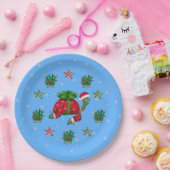 Assiettes En Carton Plaque en papier de la tortue de Noël (Fête)