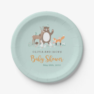Assiettes En Carton Plaque en papier de menthe et de Baby shower orang
