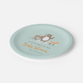 Assiettes En Carton Plaque en papier de menthe et de Baby shower orang (Angle)
