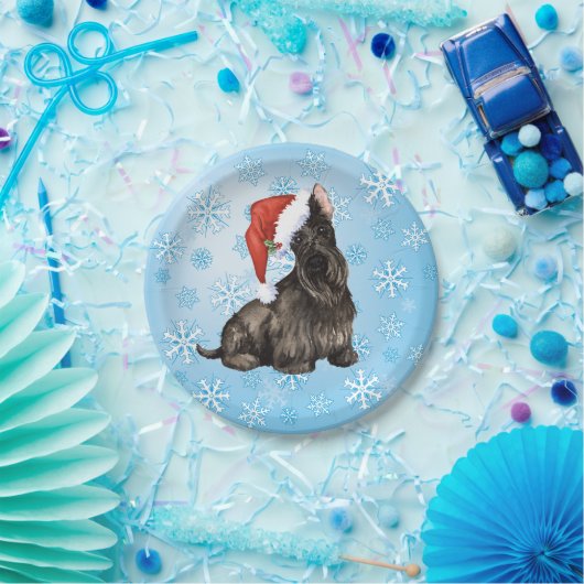 Assiettes En Carton Plaque en papier de Noël écossais Terrier (Fête)