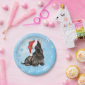 Assiettes En Carton Plaque en papier de Noël écossais Terrier (Fête)