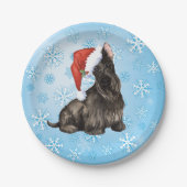 Assiettes En Carton Plaque en papier de Noël écossais Terrier (Devant)