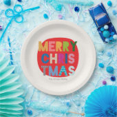 Assiettes En Carton Plaque en papier de Noël Joyeux personnalisé (Fête)
