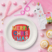 Assiettes En Carton Plaque en papier de Noël Joyeux personnalisé (Fête)