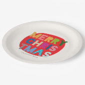 Assiettes En Carton Plaque en papier de Noël Joyeux personnalisé (Angle)