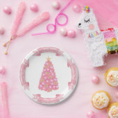 Assiettes En Carton Plaque en papier de Noël rose (Fête)