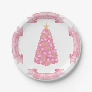 Assiettes En Carton Plaque en papier de Noël rose