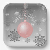 Assiettes En Carton Plaque en papier de Noël rose fantaisie (Recto)